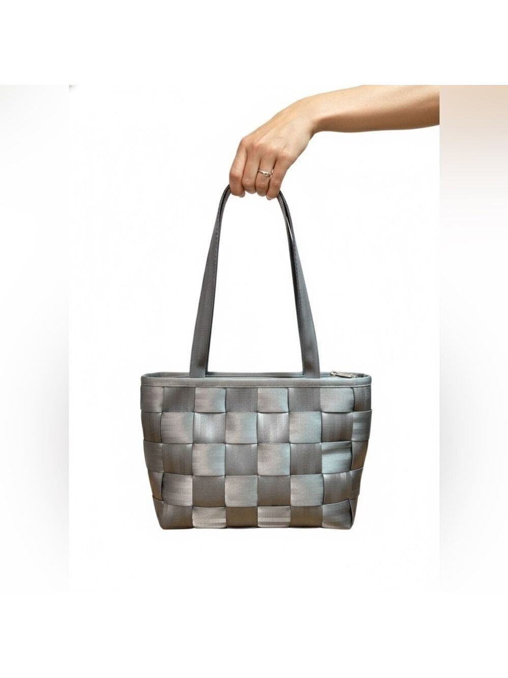 HARVEYS Taupe Grey Original Seatbelt Bag Shoulder Bag Tote Satchel Zip Top Close